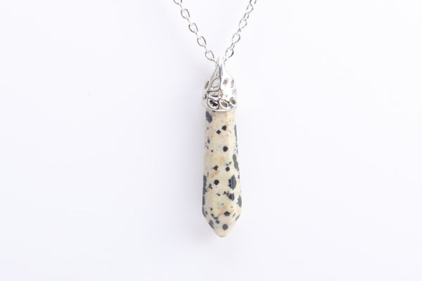 Splendid Dalmatian Stone Point Necklace