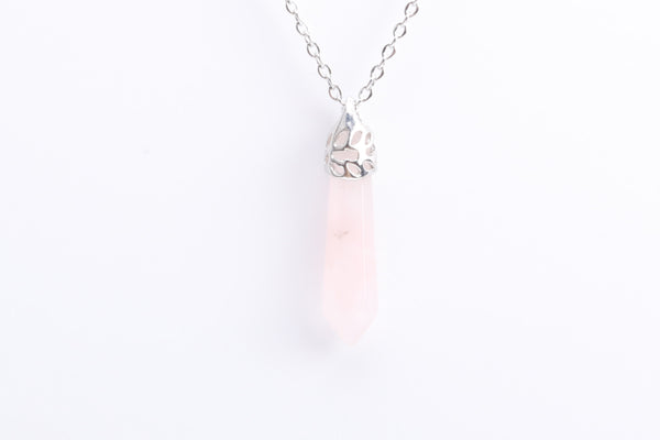 Splendid Rose Quartz Point Necklace