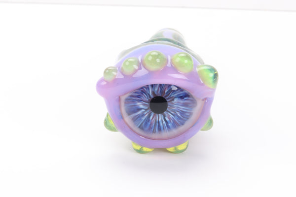 Magenta Striped Lizard Skin All Seeing Eye Hand Pipe