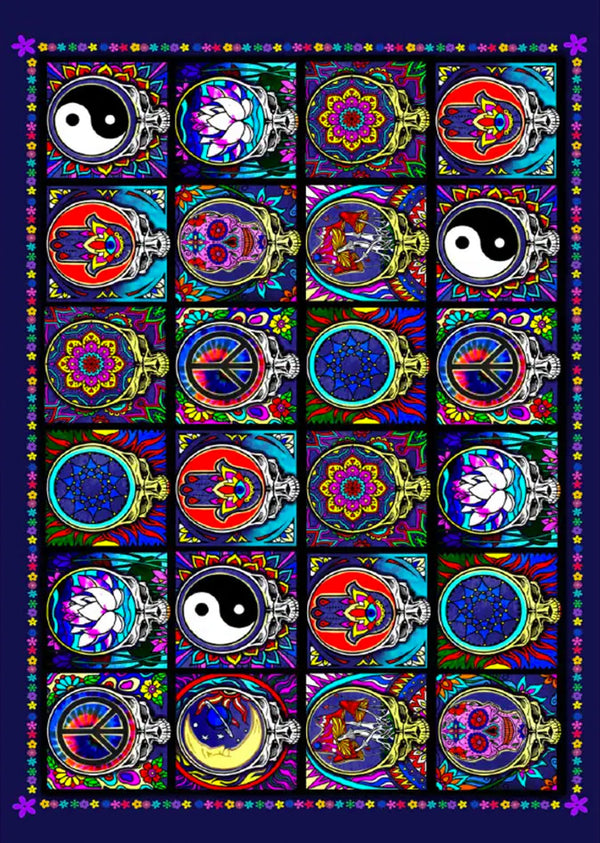 24 Skulls 3D Tapestry