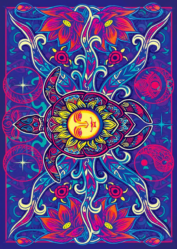 Solar Turtle 3D Tapestry