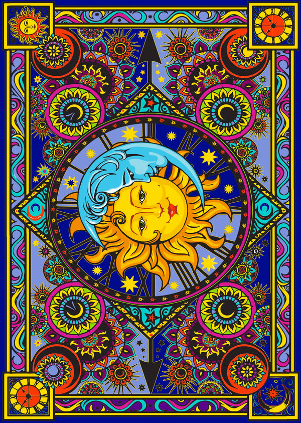 Transcended Sun and Moon 3D Tapestry