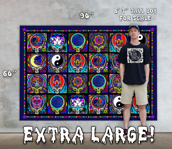 24 Skulls 3D Tapestry