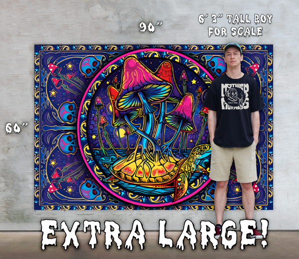 3D Mushrooms Tapestry