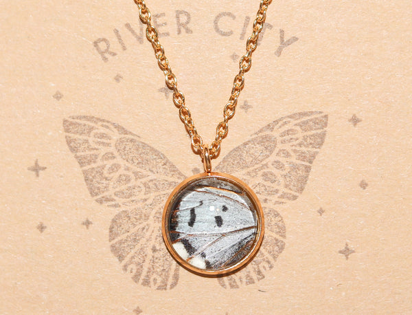River City Oddities Blue Cruiser Butterfly Necklace