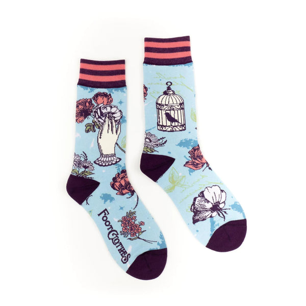 Floral Nightengale Crew Socks
