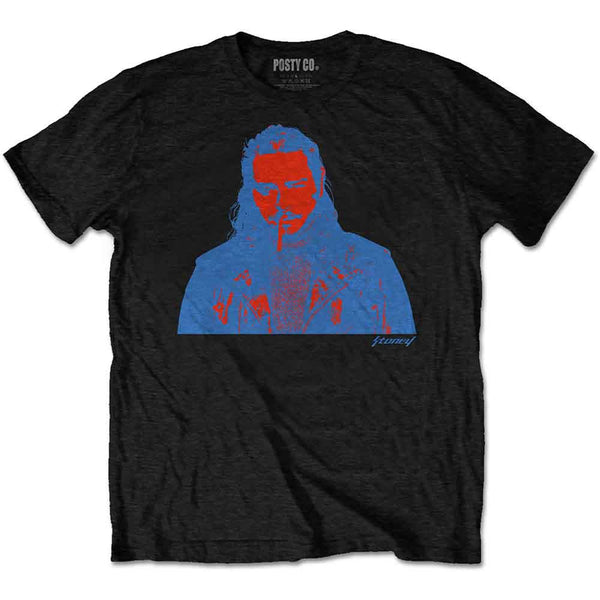 Post Malone Unisex T-Shirt: Red & Blue Photo (Large)