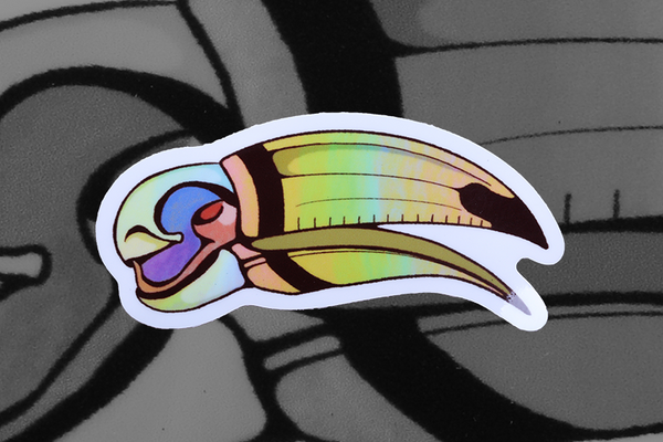Tucan Skull Sticker