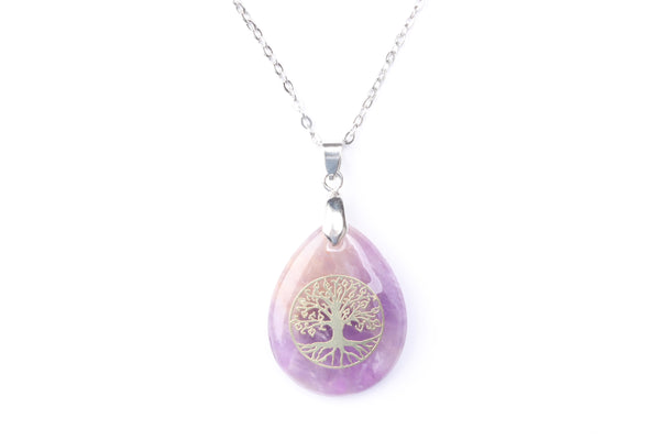 Amethyst Tree of Life Gemstone Necklace