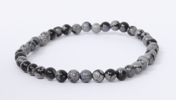 Snowflake Obsidian Bracelet 4mm
