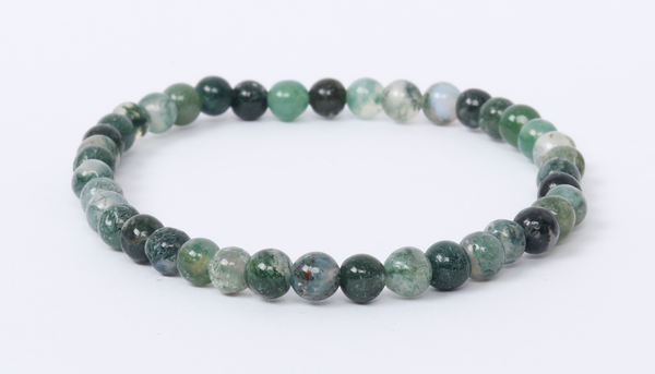 Moss Agate Bracelet 4mm