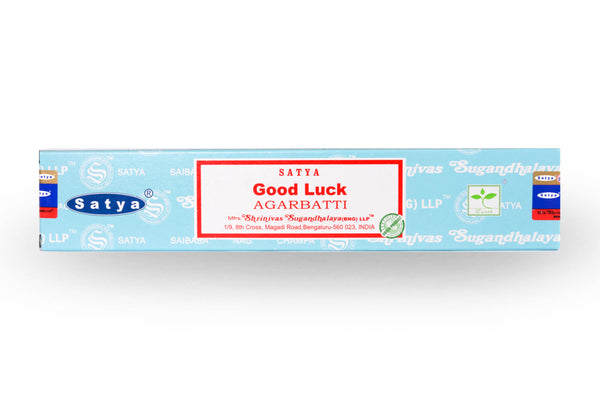 Promote good energy and positive emotions in your life with Satya's Good Luck Incense. A light and energetic blend of incense that creates an atmosphere of pleasant and light hearted emotions. There is never a wrong occasion to burn a stick of Good Luck Incense!