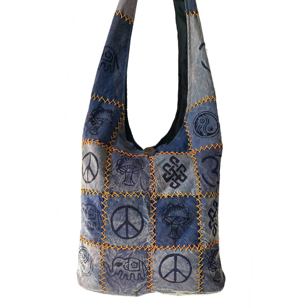 Peace Patchwork Crossbody Bag