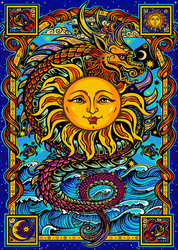 Solar Dragon 3D Tapestry