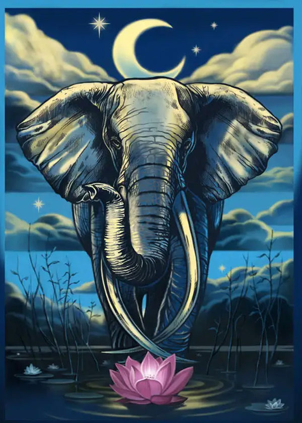 Elephant's Lotus 3D Tapestry