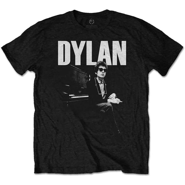 Bob Dylan Unisex T-Shirt: At Piano (Small)