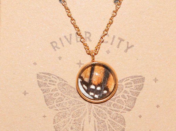 River City Oddities Blue Monarch Butterfly Necklace