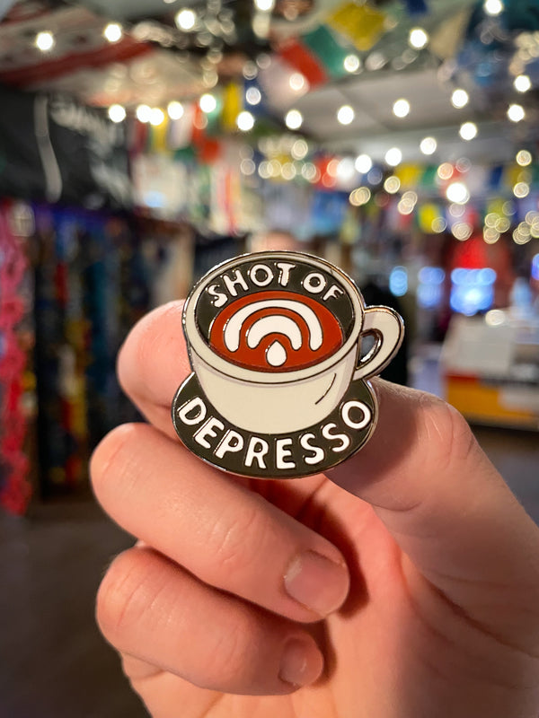 Wonder Relics- Shot of Depresso Pin