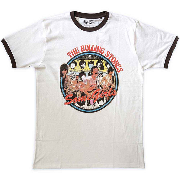 The Rolling Stones Unisex Ringer T-Shirt: Some Girls Circle (XL)