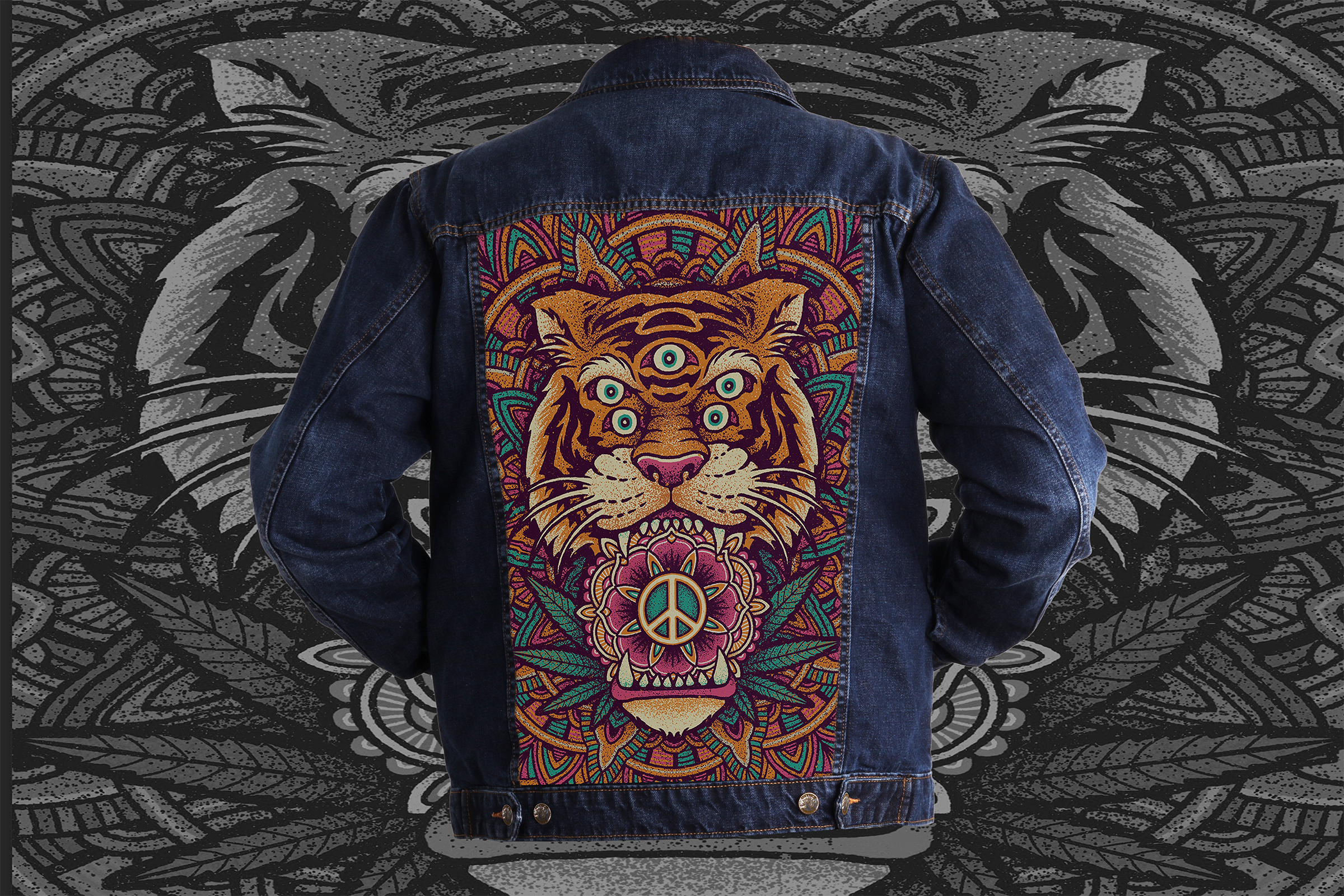 Denim jacket 2025 tiger patch