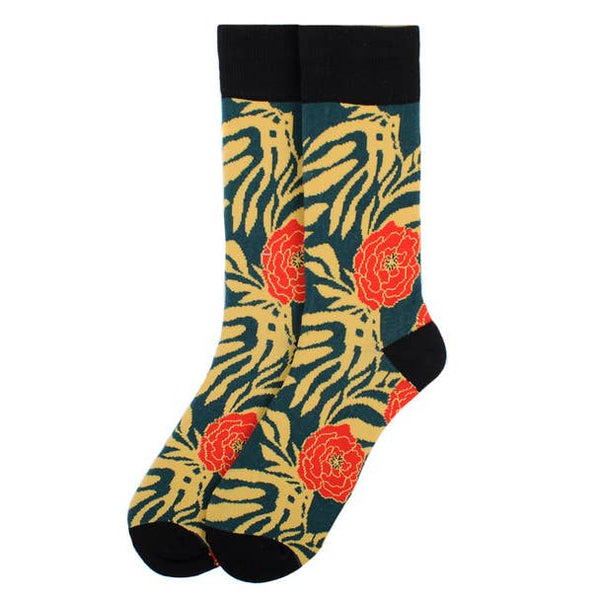 Men's Tropical Flower Novelty Socks