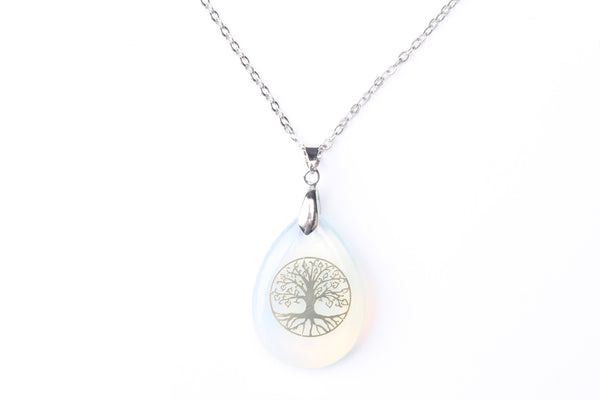 Opalite Tree of Life Gemstone Necklace
