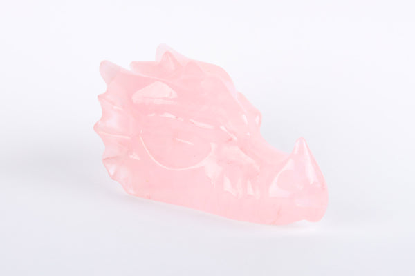 Rose Quartz Dragon Skull