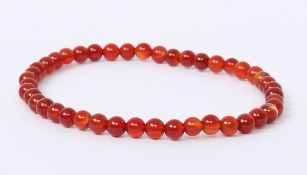Red and Brown Agate Bracelet 4mm