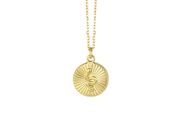 Gold Serpent Amulet Necklace.