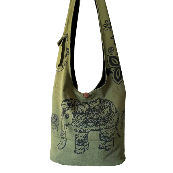 Green Elephant Crossbody Bag