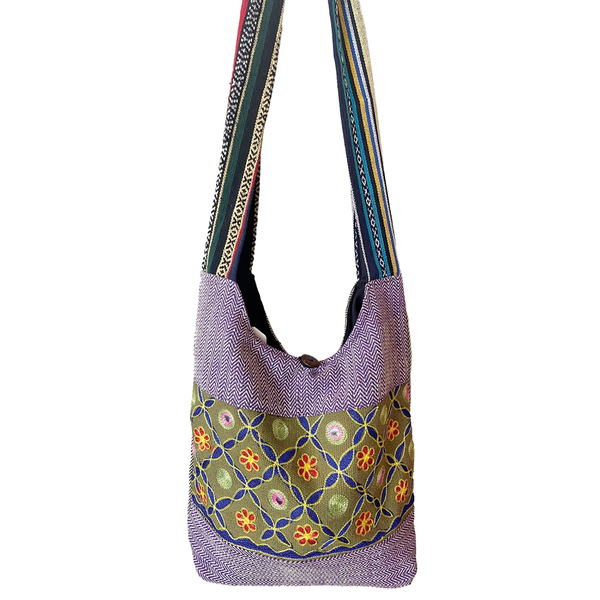 Floral Weave Crossbody Bag