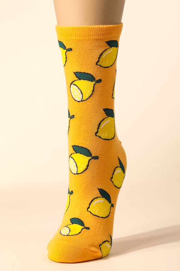 Lemon Print Socks