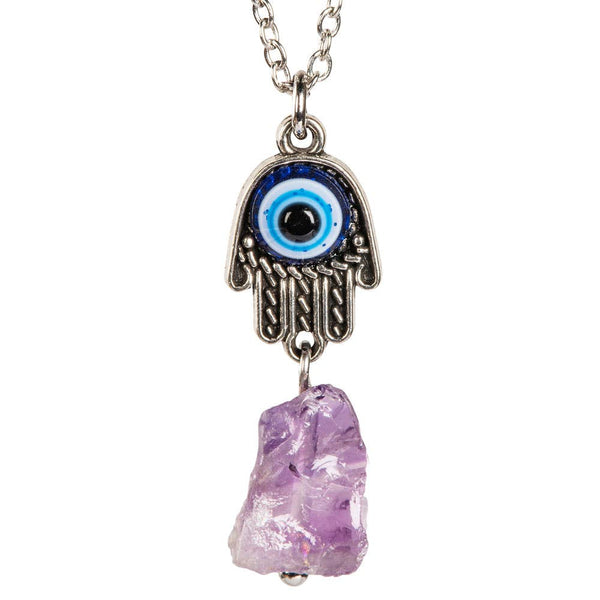 Evil Eye With Rough Stone Necklace